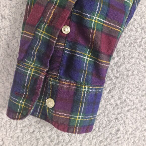 Chaps Shirt Mens Medium Plaid Multicolor Cotton Oxford Long Sleeve Button Down - Picture 8 of 15
